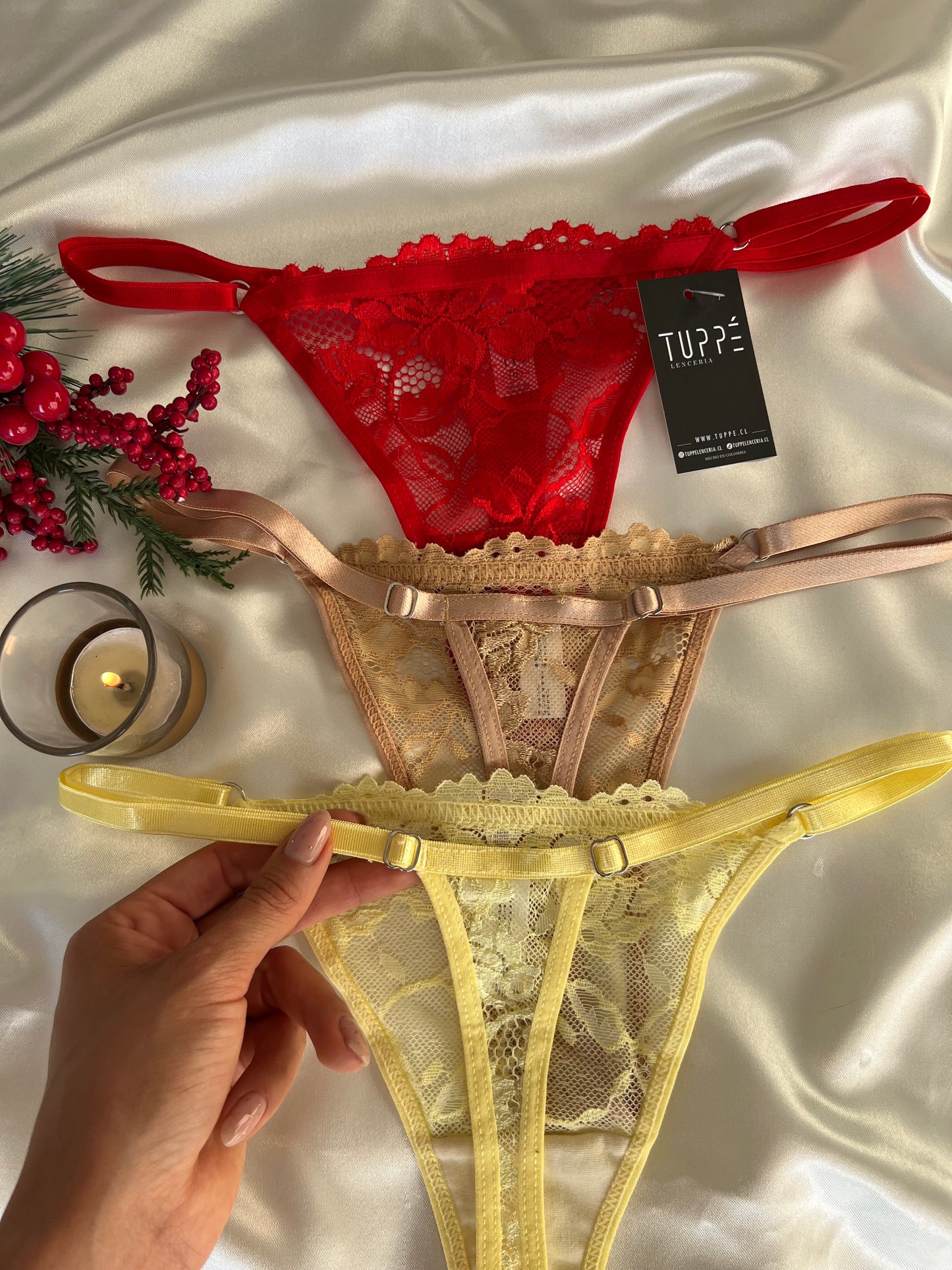 3 PACK COLALESS DE ENCAJE NAVIDAD (GRADUABLES)