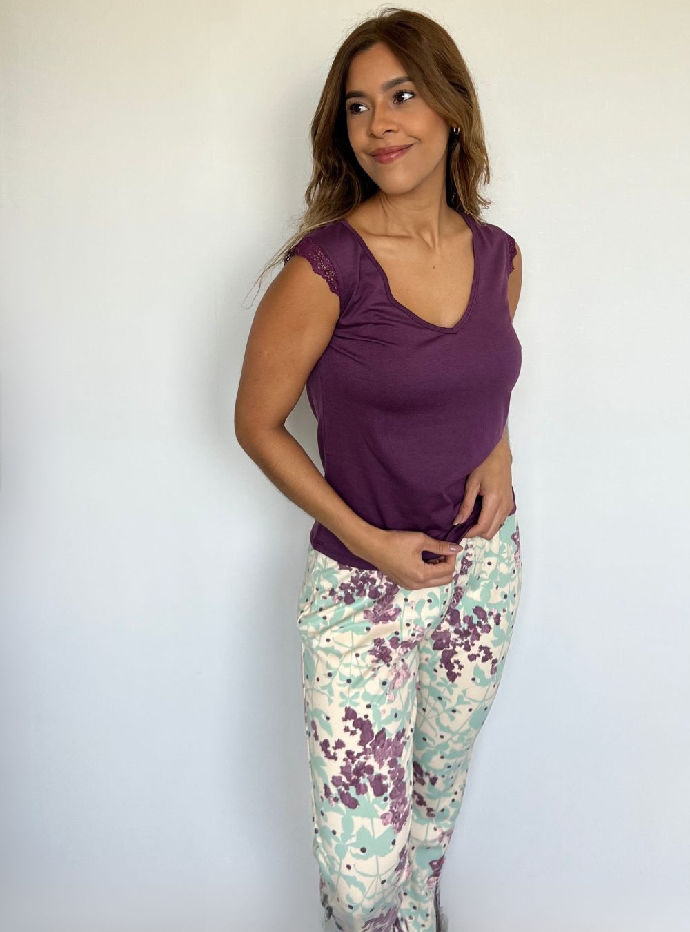 PIJAMA ÁNGELES UVA (PIEL DE DURAZNO)