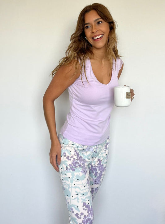 PIJAMA ÁNGELES LILA (PIEL DE DURAZNO)
