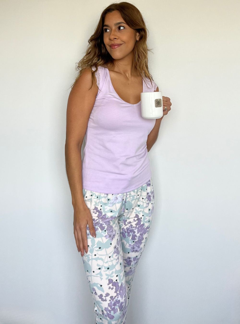 PIJAMA ÁNGELES LILA (PIEL DE DURAZNO)
