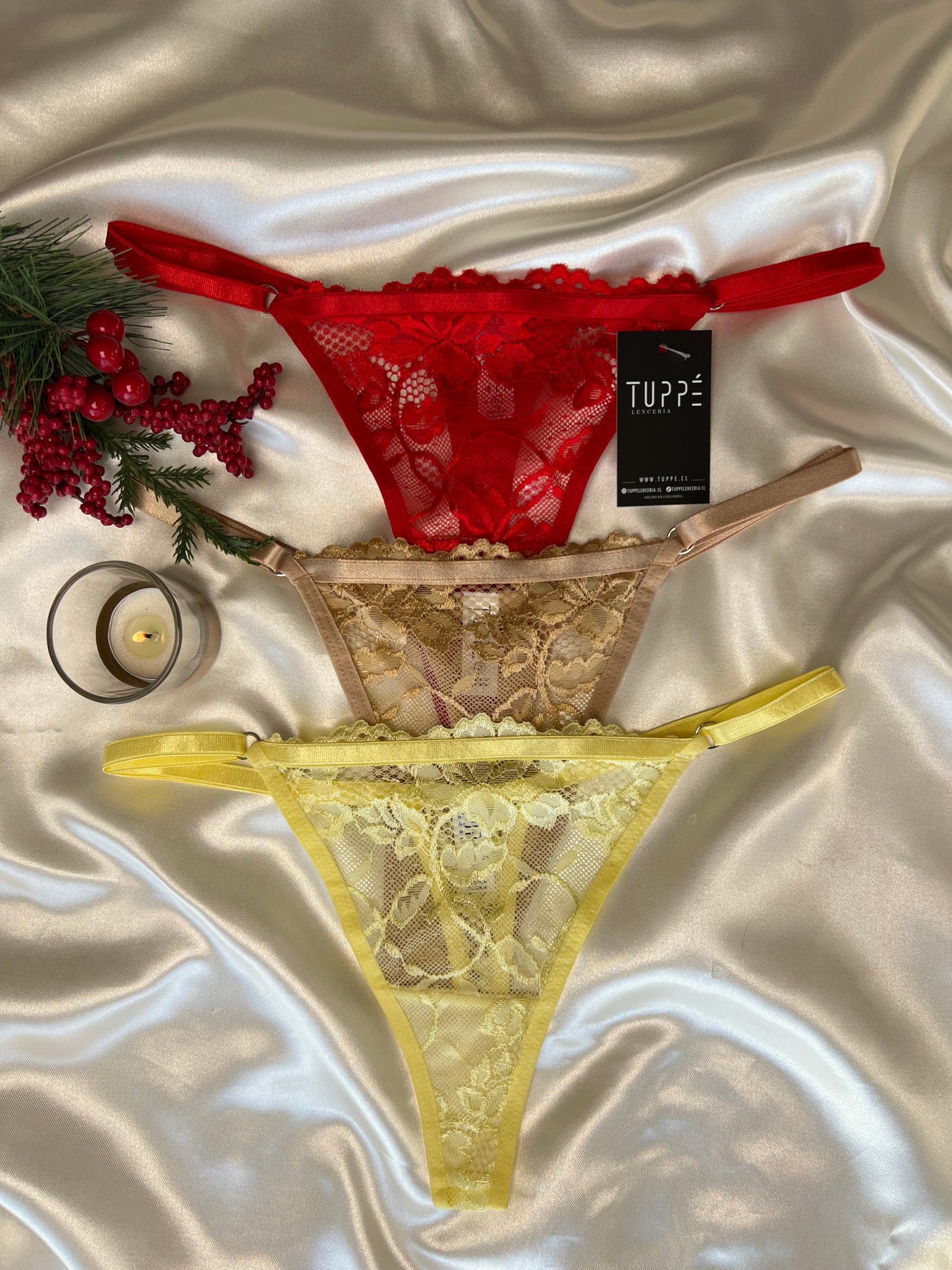 3 PACK COLALESS DE ENCAJE NAVIDAD (GRADUABLES)